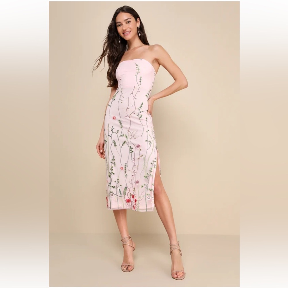 Lulu's Pink Floral Maxi Dress